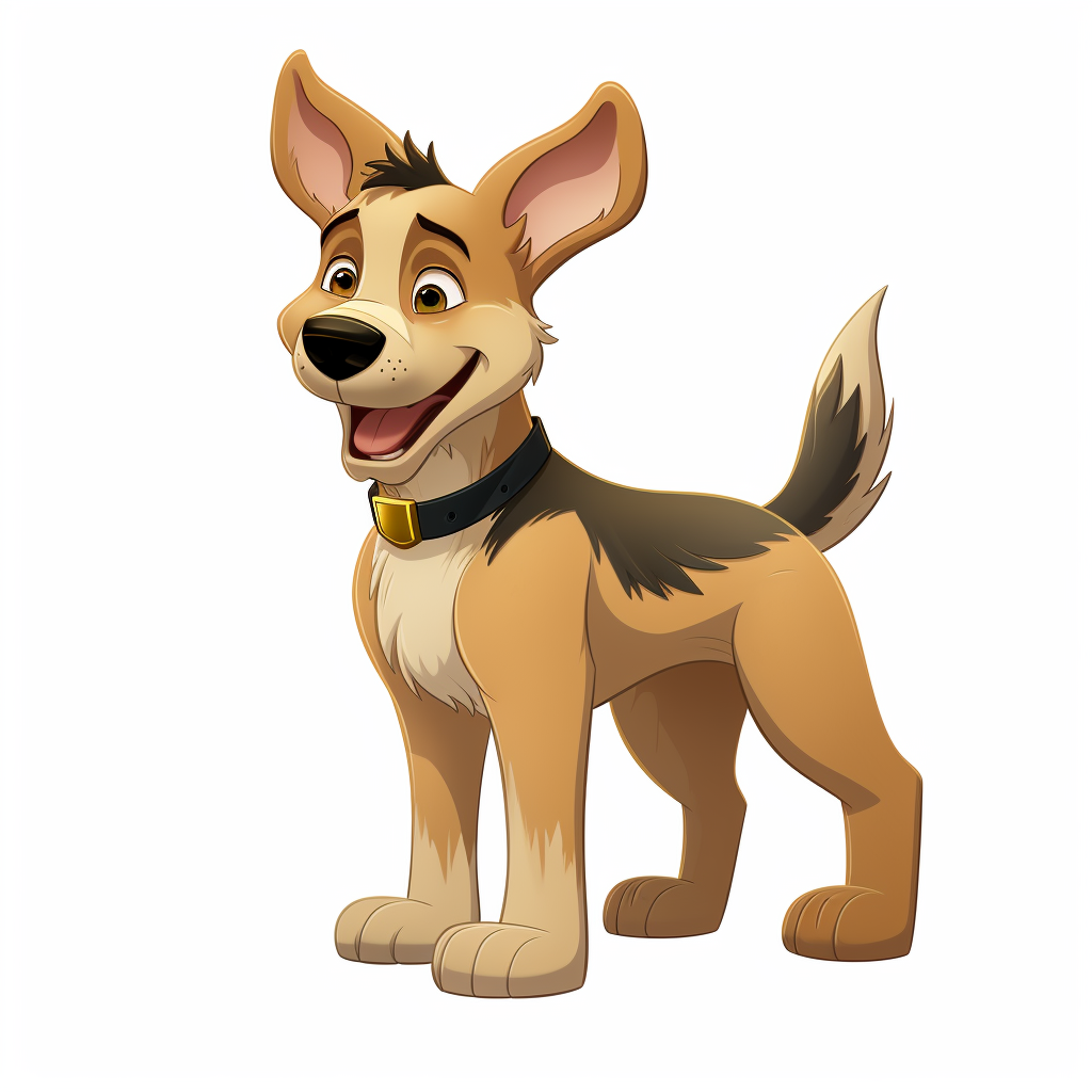 Full Body German Shepherd in Disney Style