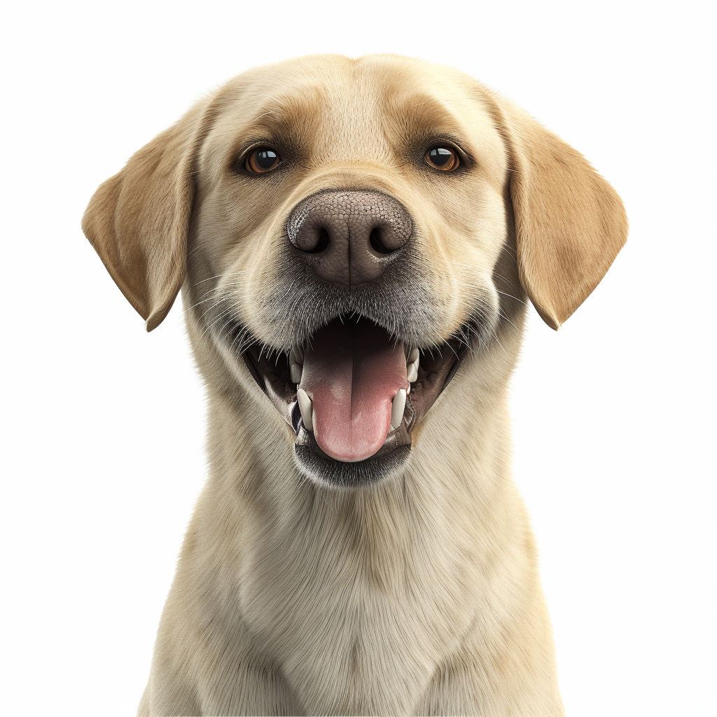 Labrador breed dog happy camera