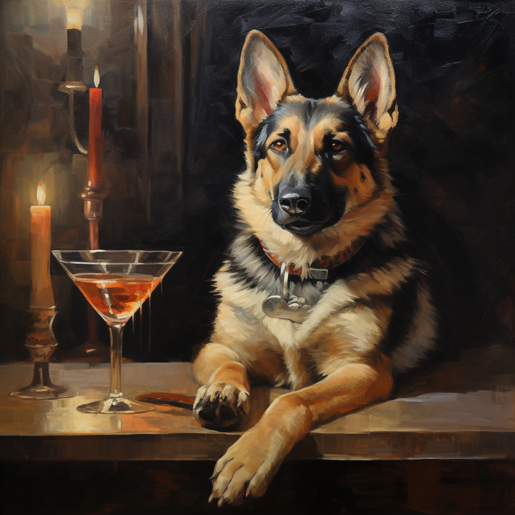 Charming Dog Enjoying a Martini