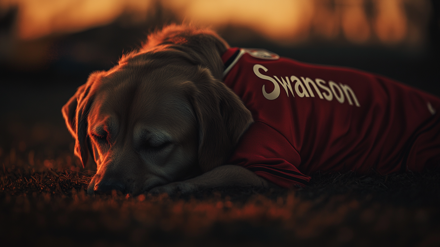 Dog in Soccer Jersey  Swanson