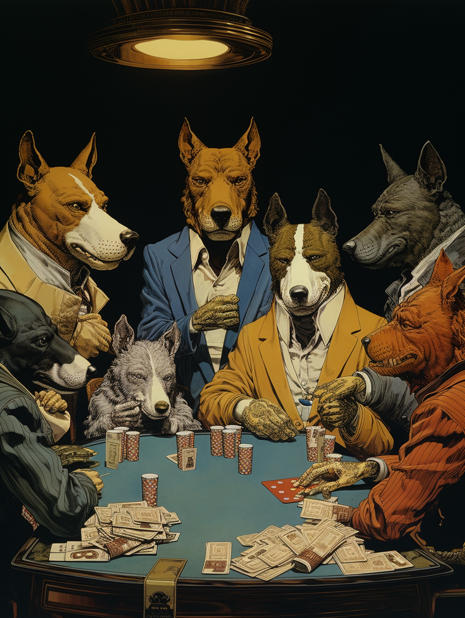 Dogs Playing Poker Painting Artwork