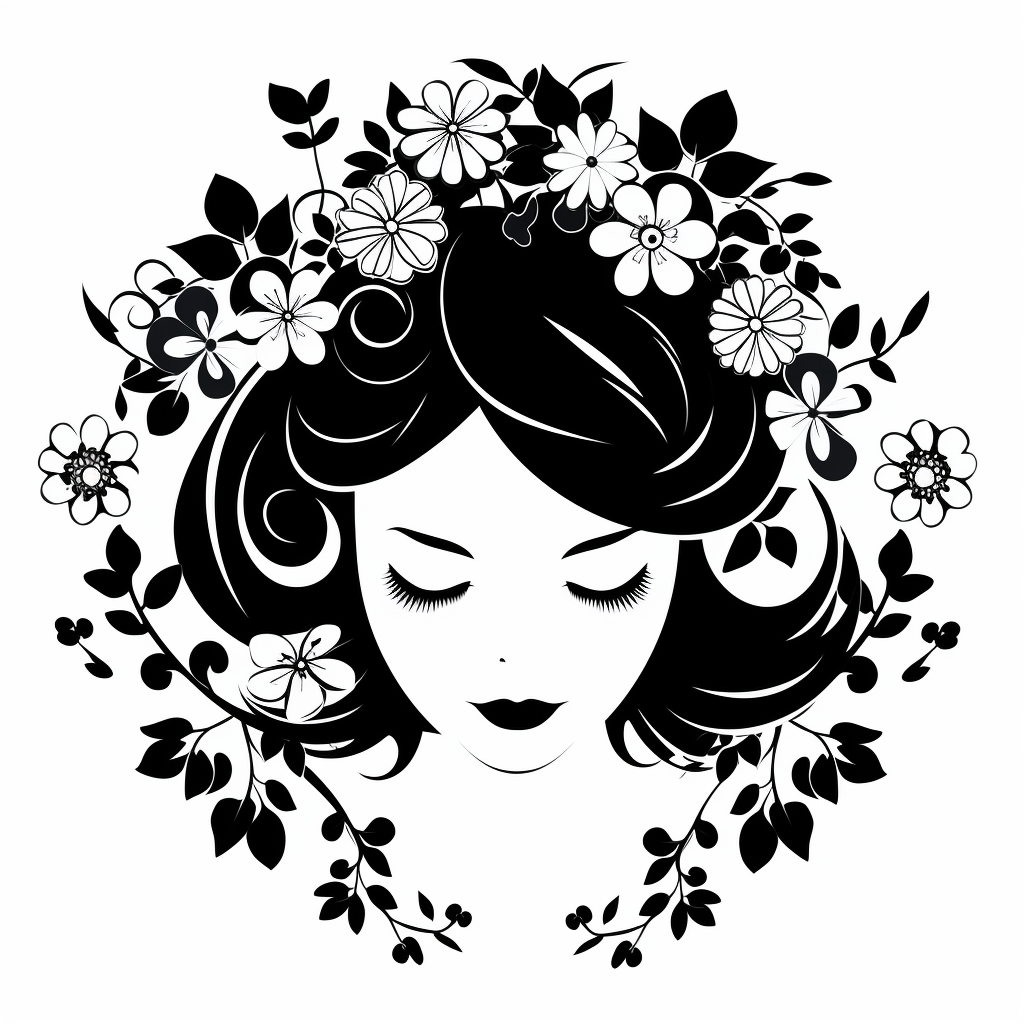 Doll Head Floral Ring Vector Illustration