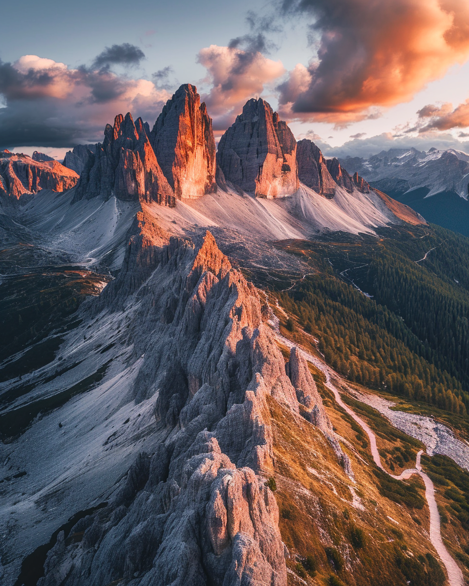 Dolomite Mountains Drone Photography Italy