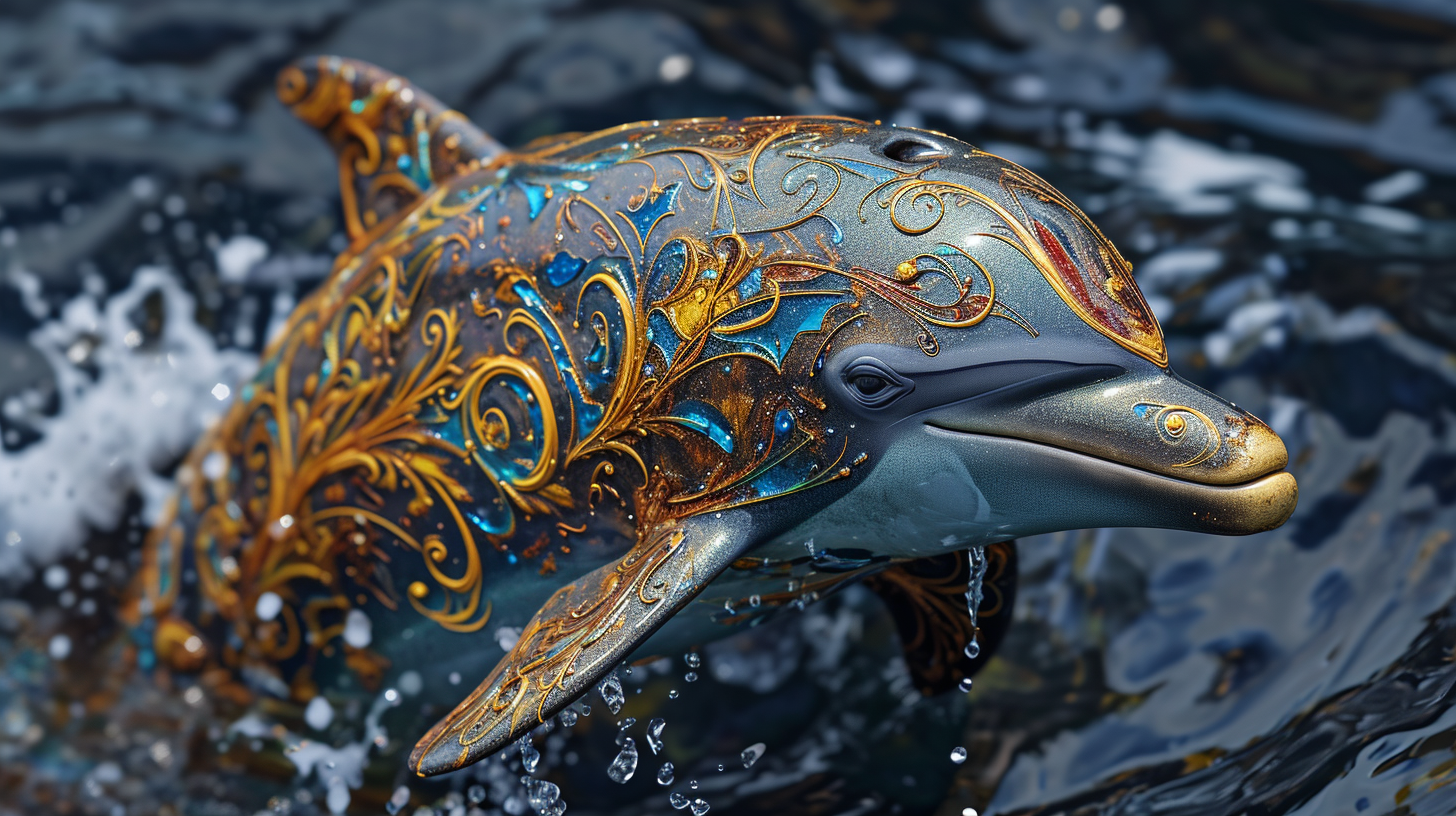 Hyper-detailed dolphin P90 hybrid in full color