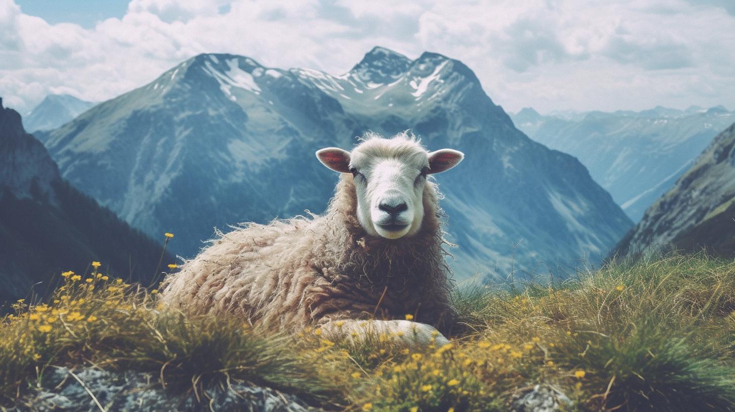 Doly the Sheep in the Gorgeous Alps