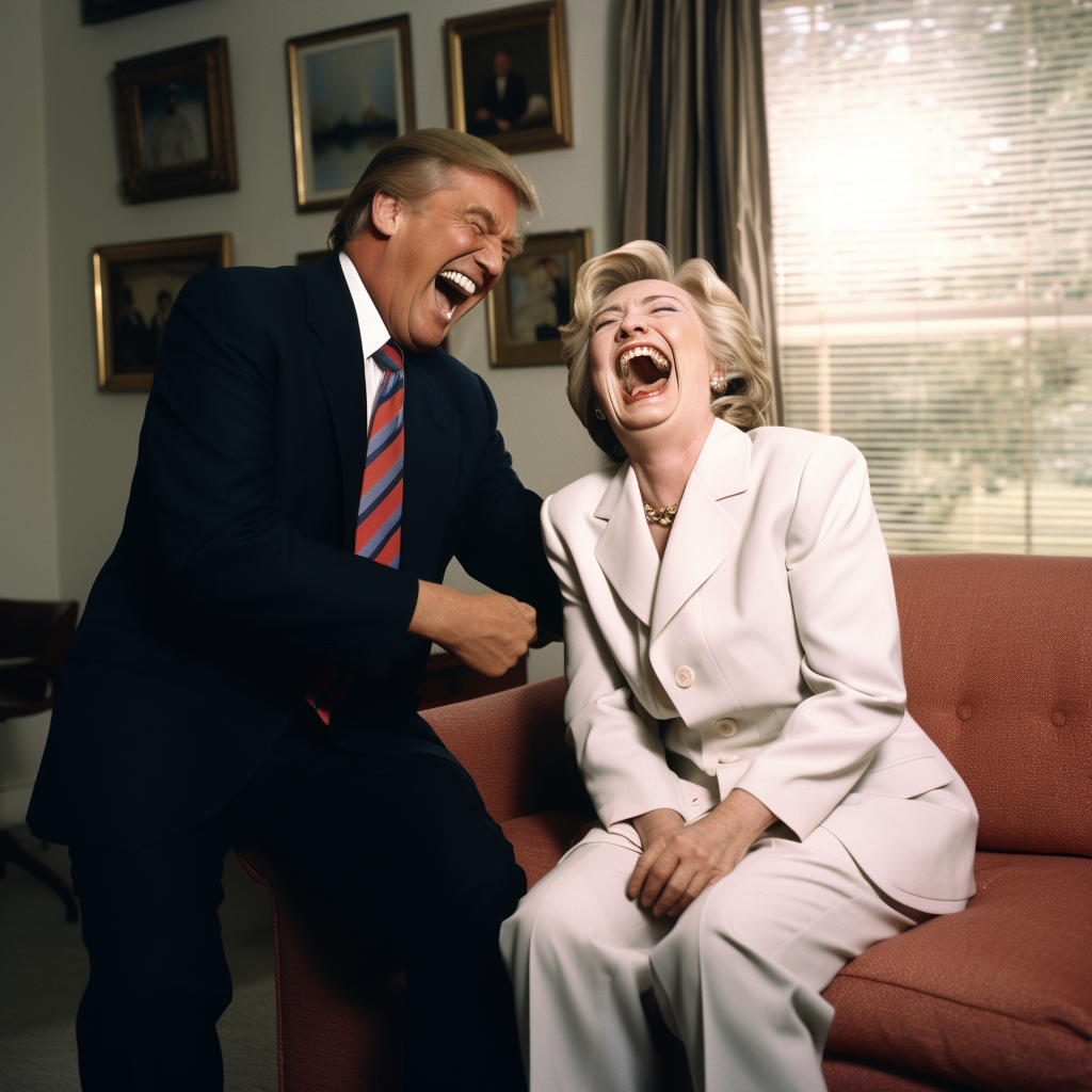 Donald Trump Laughing at Hillary Clinton