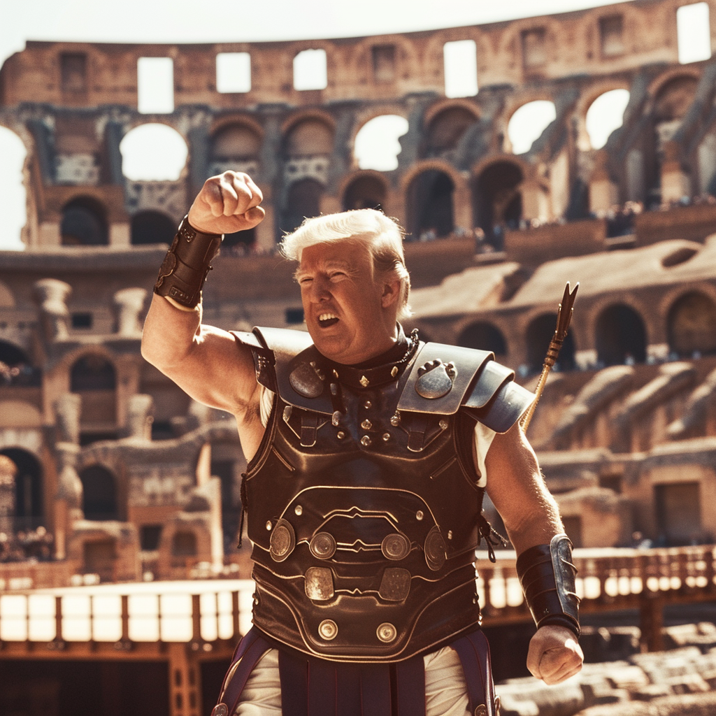 Donald as Gladiator in Colosseum