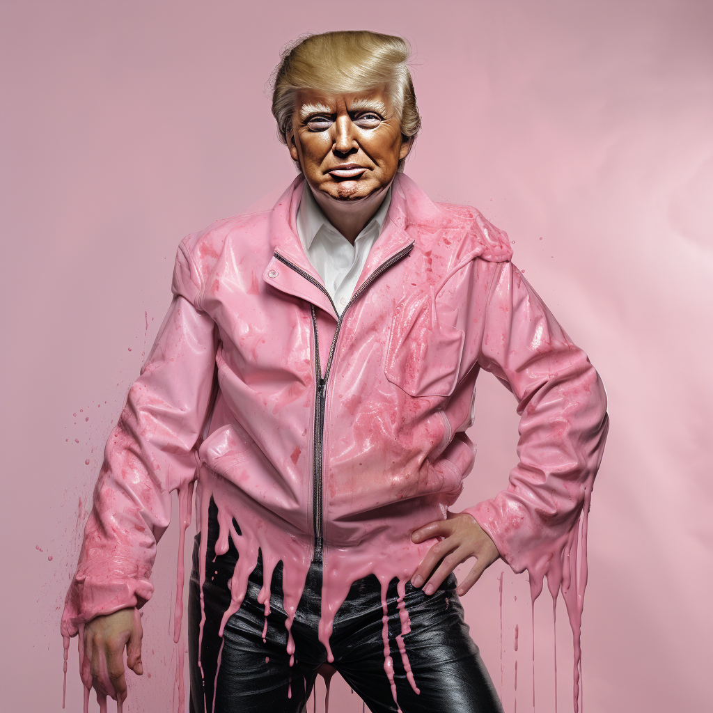 Donald Trump covered in grease