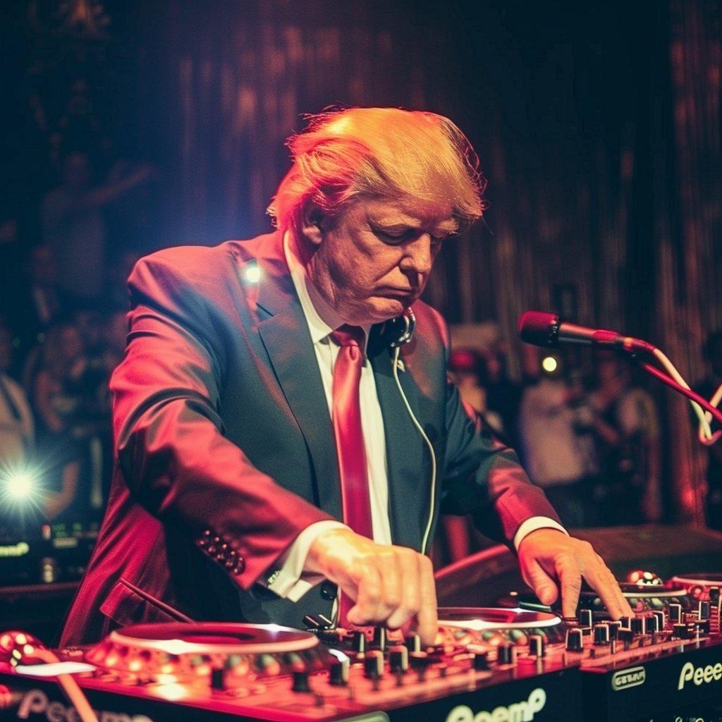 Donald Trump DJing EDM festival