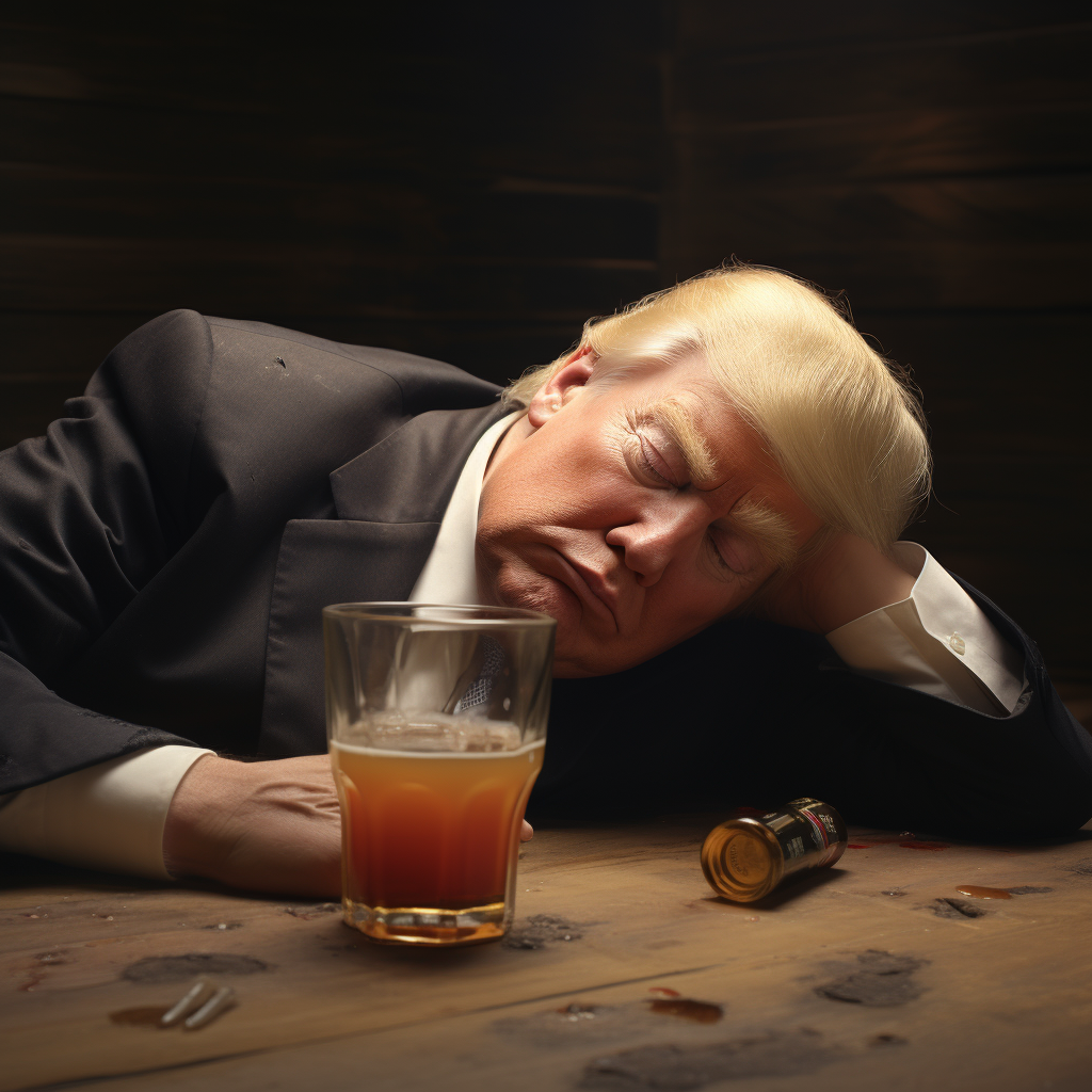 Donald Trump drunk photo