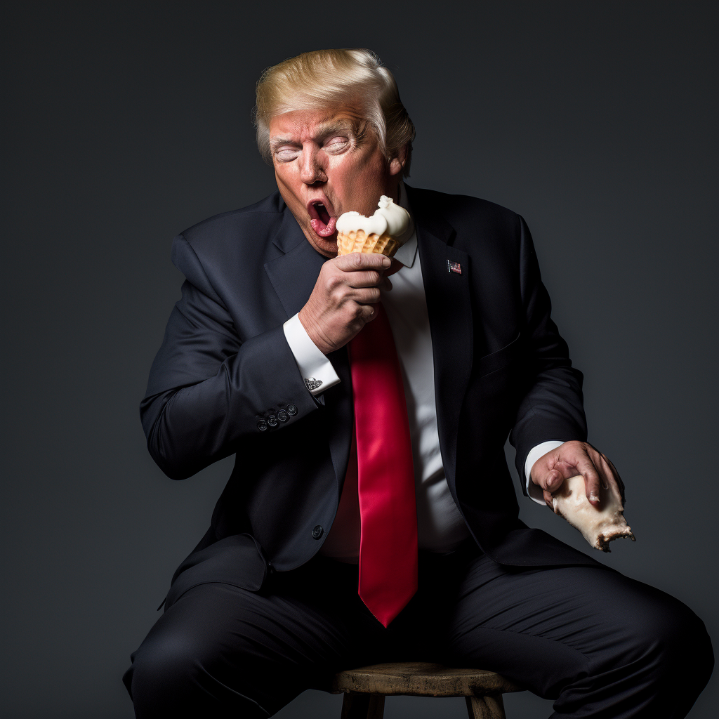 Donald Trump enjoying ice cream