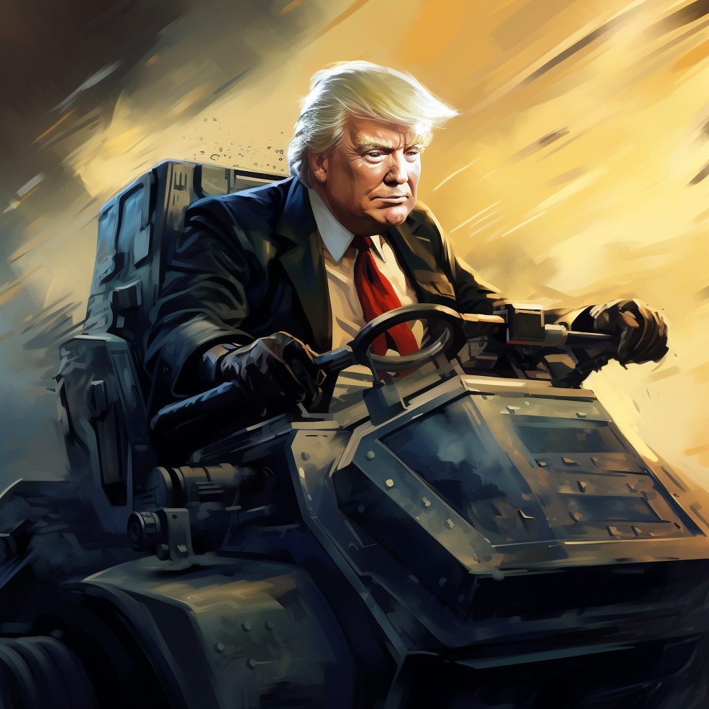 Donald Trump in Electric Tank