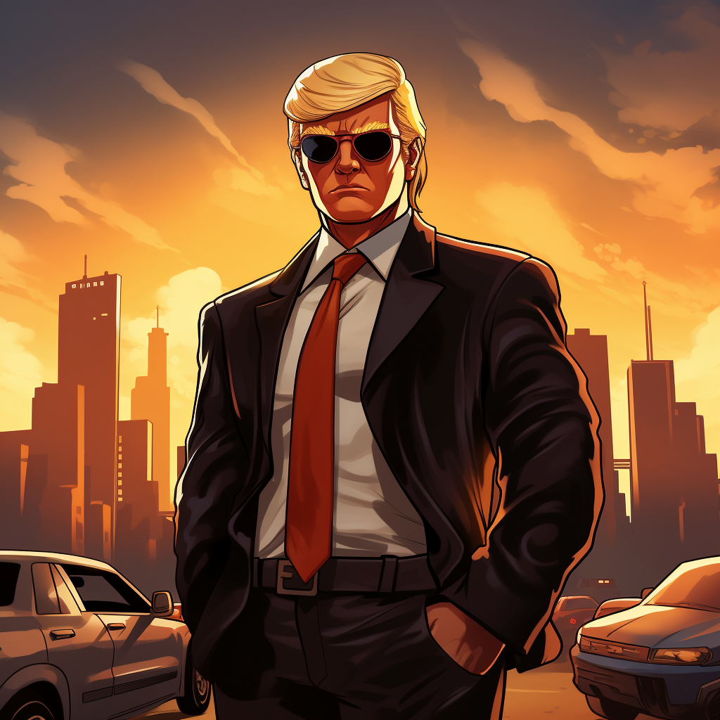 Illustration of Donald Trump as a GTA character