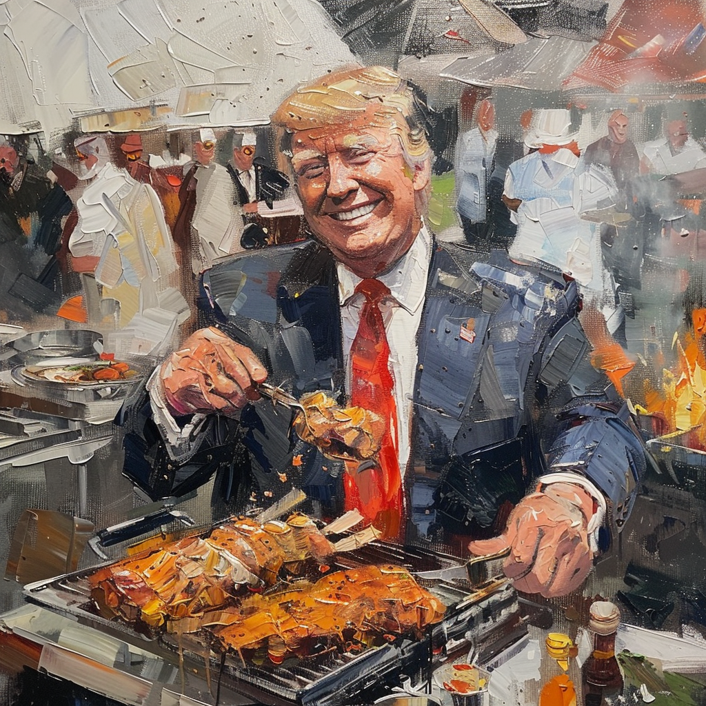 Donald Trump BBQ Painting Art