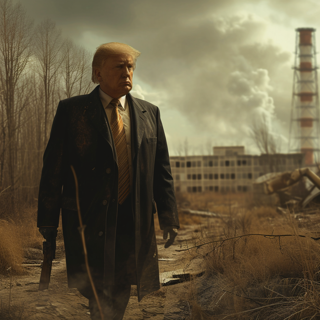 Donald Trump fighting Bloodsucker in Stalker Shadow of Chernobyl