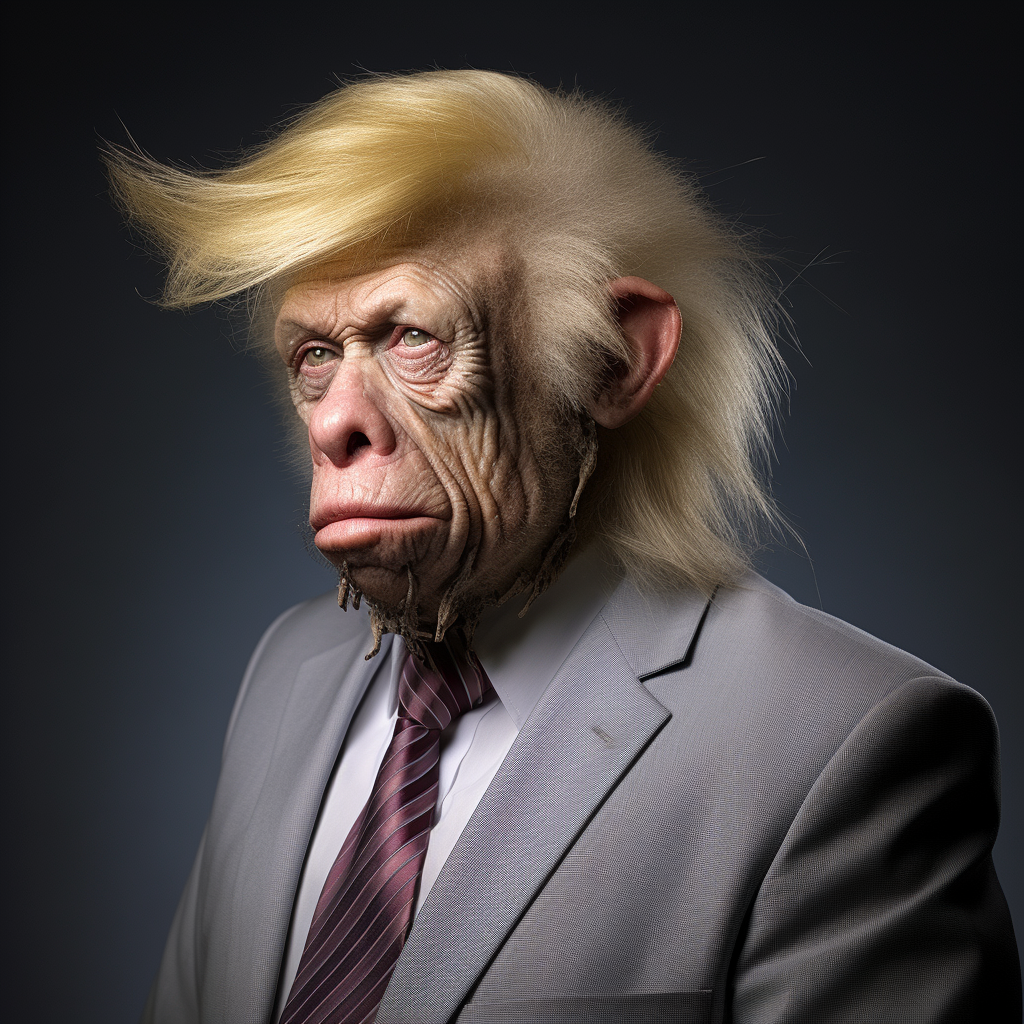 Donald Trump depicted as a baboon