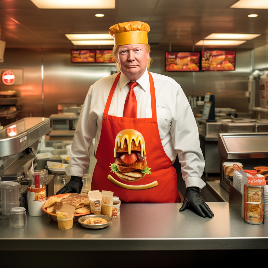 Donald Trump in Burger King uniform