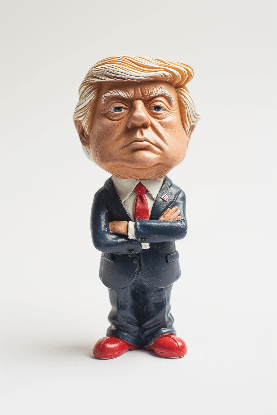 Donald Trump cute figurine on white background