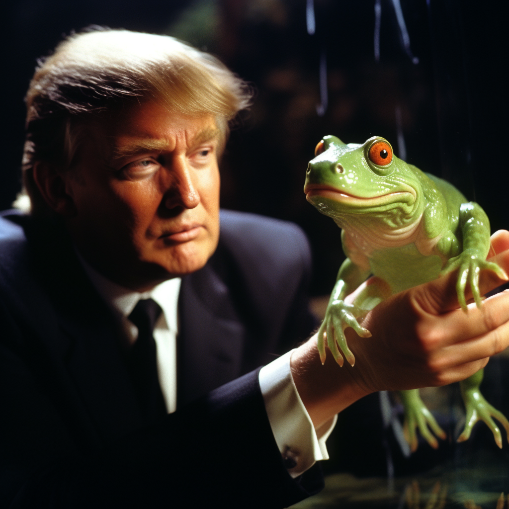 Donald Trump Frog DNA Spliced Jurassic Park Still