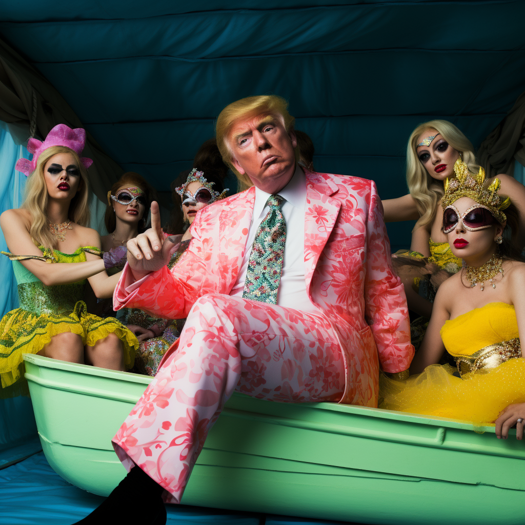 Donald Trump with Women in Bathing Suits