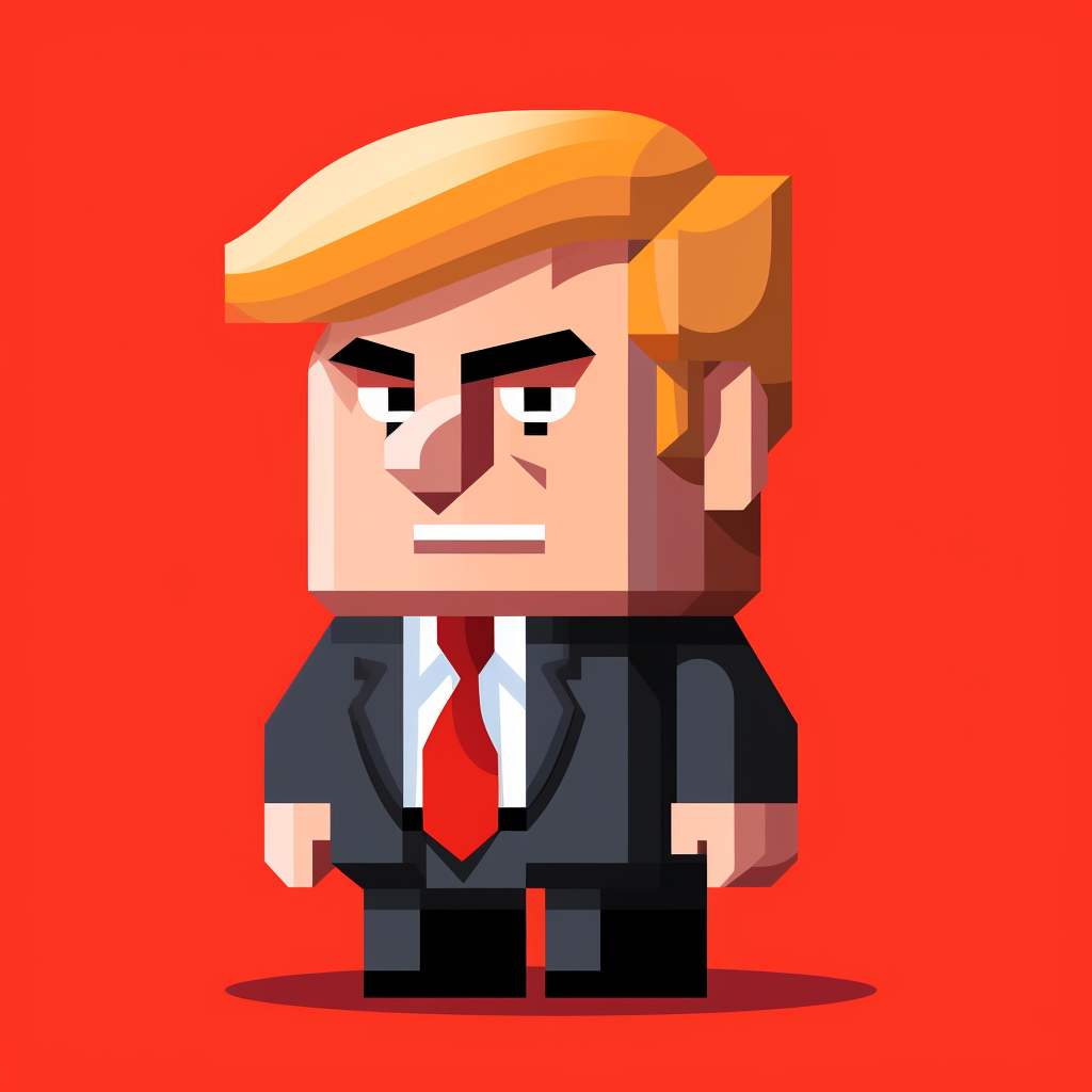 Donald Trump in 8-bit pixel art