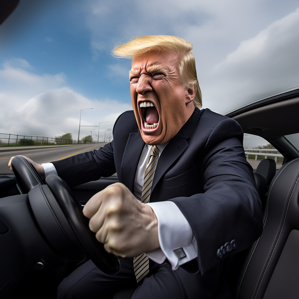 Donald Trump expressing road rage