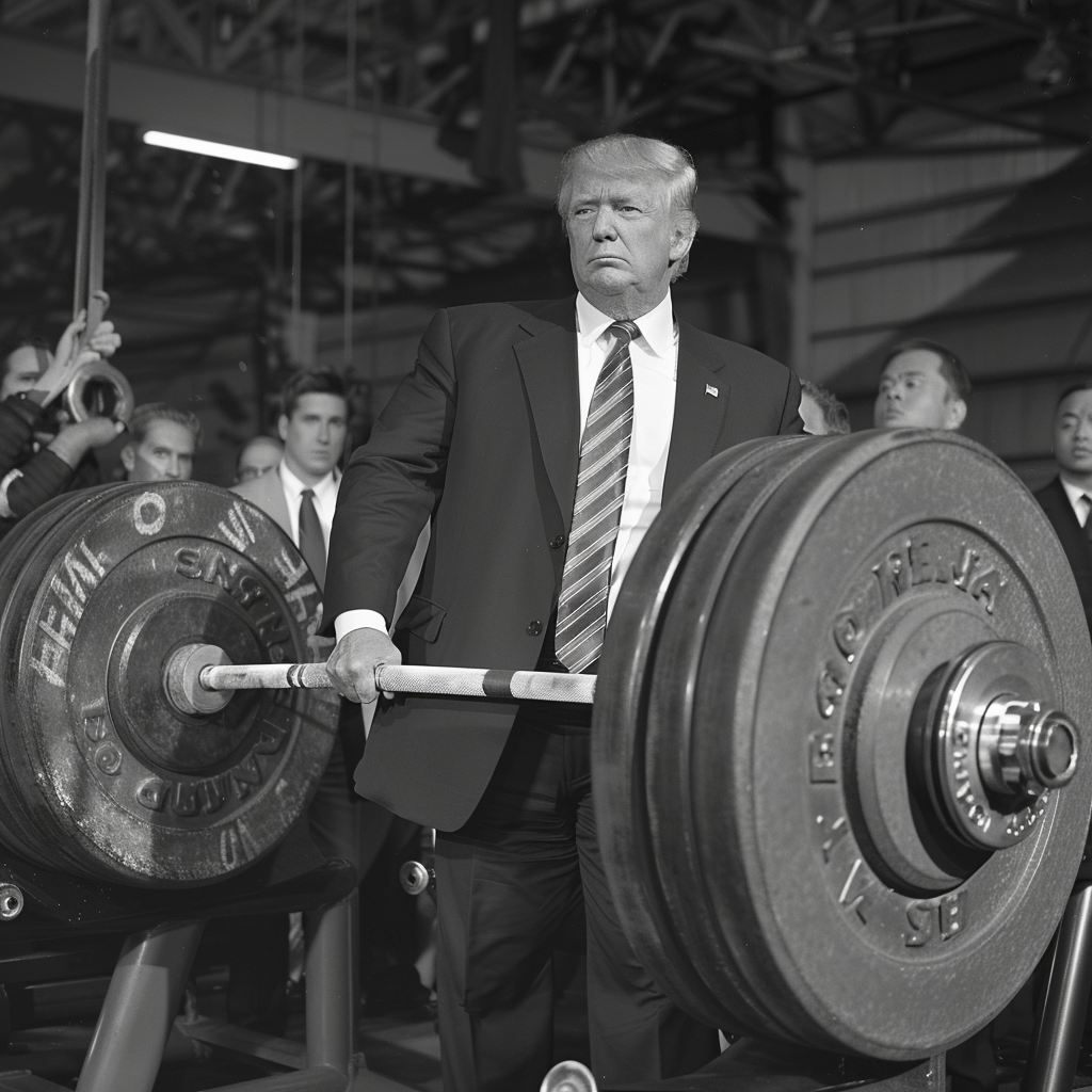 Trump weightlifting heavy weights