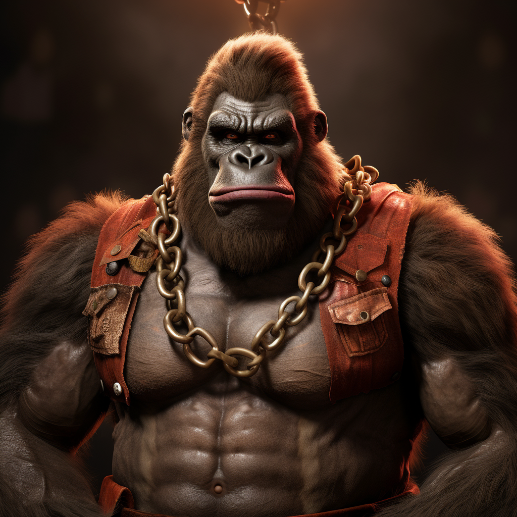 Donkey Kong portrait in 4K