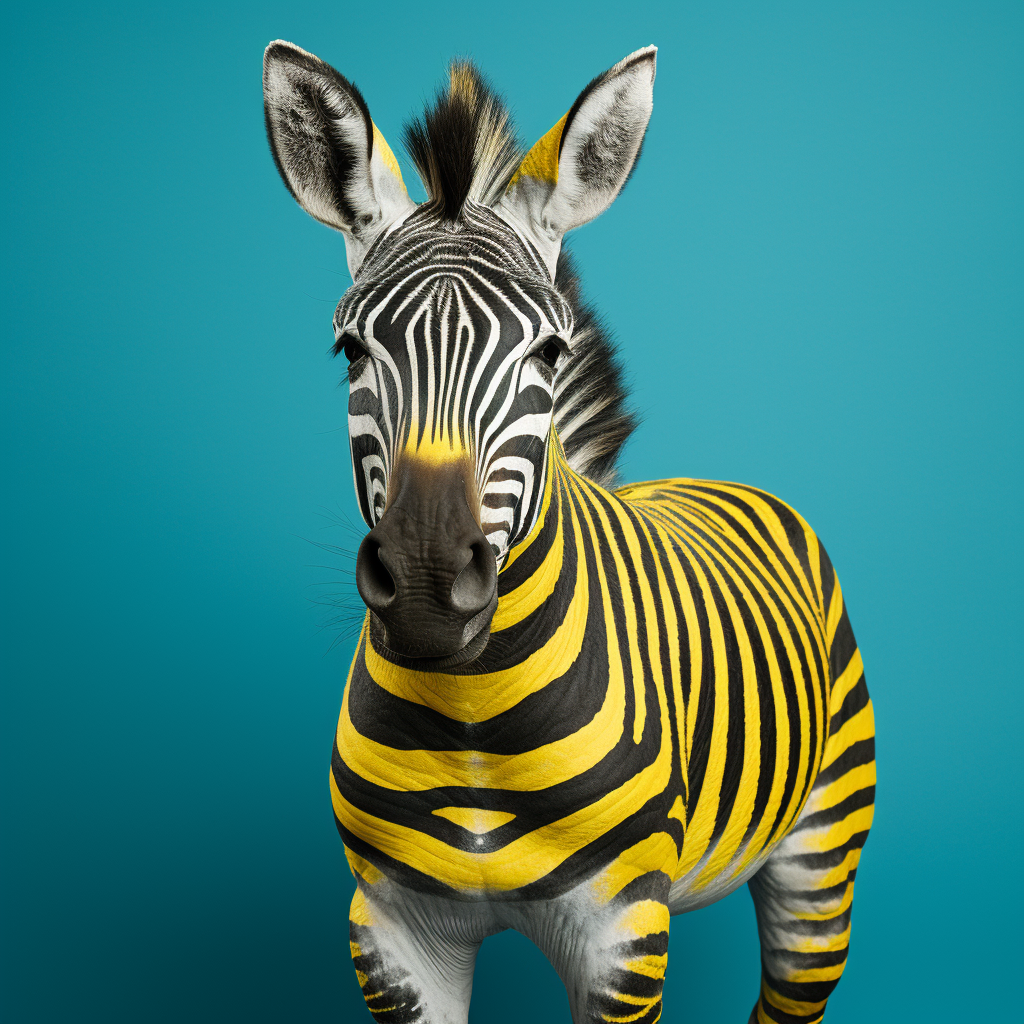 Donkey with painted zebra stripes