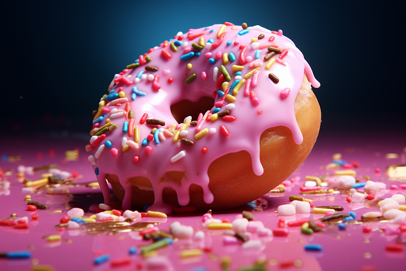 Colorful donut with sprinkles