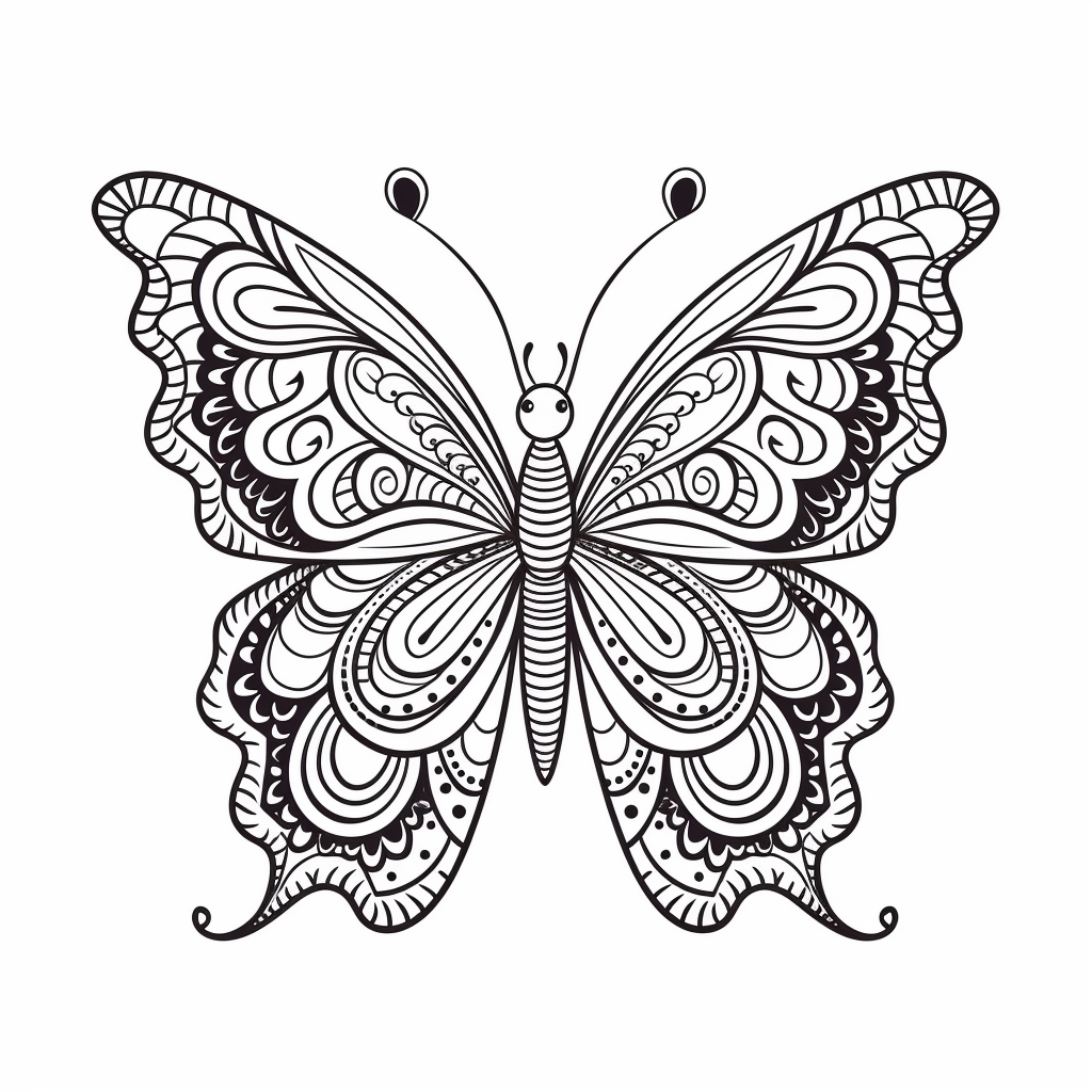 Butterfly coloring page for kids