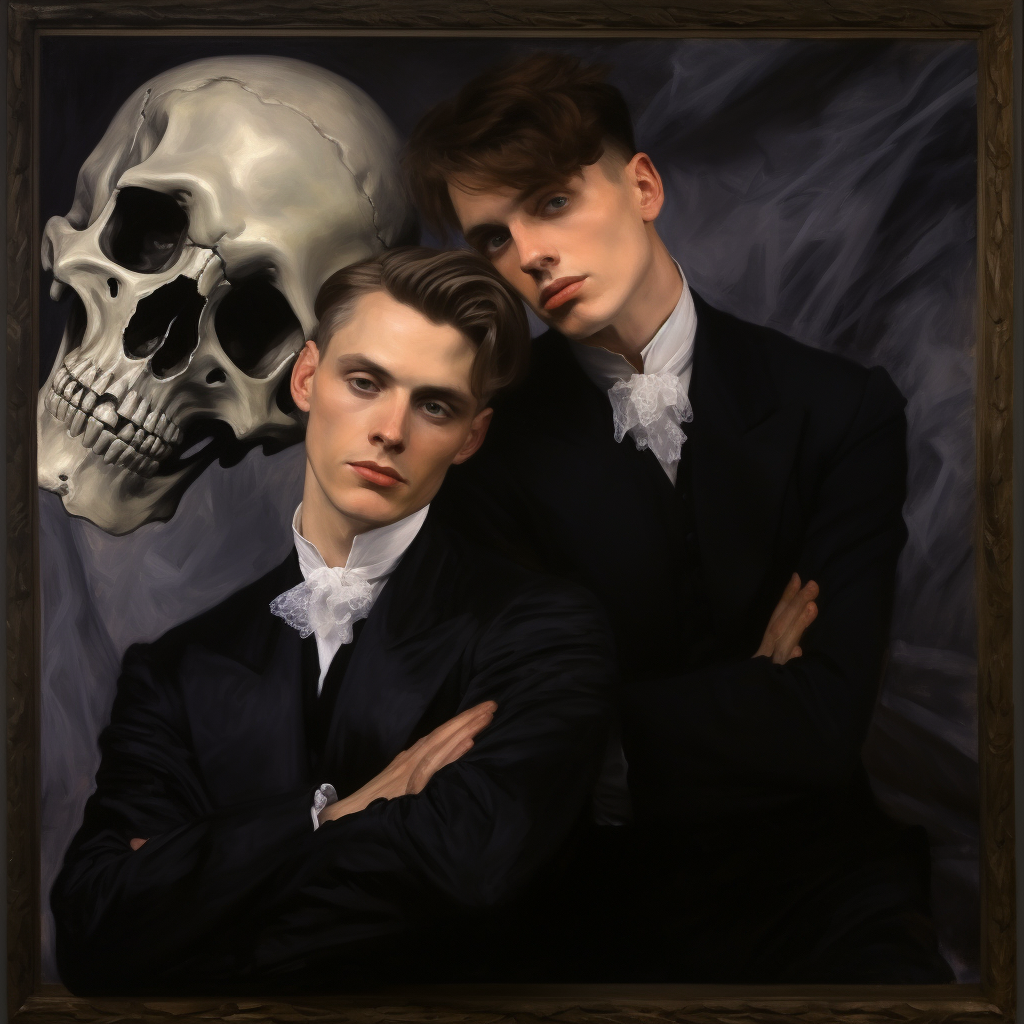 Hauntingly Romantic Dorian Gray and Death Painting