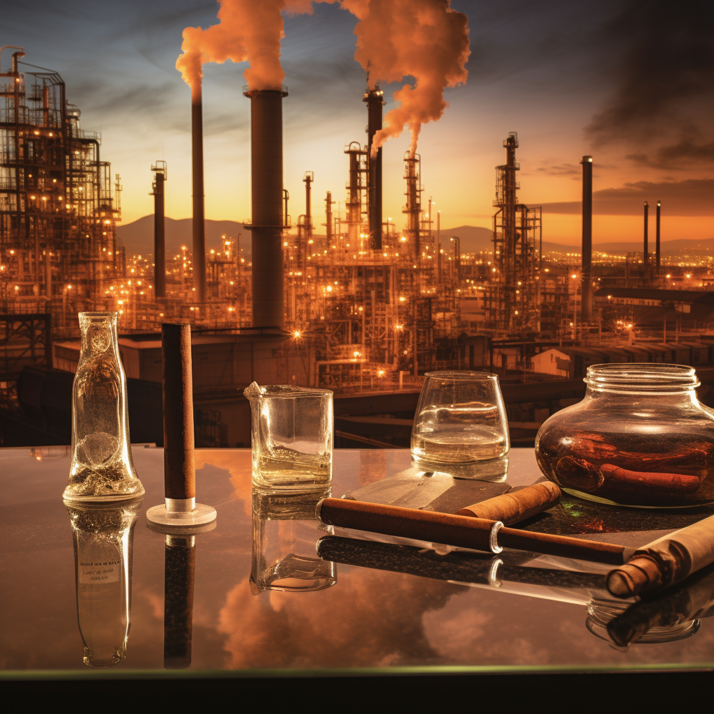 Oil refinery cigars double exposure