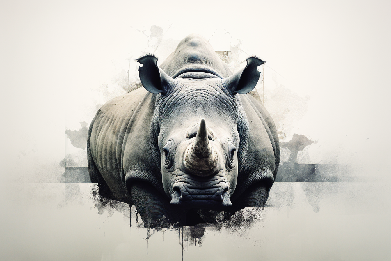 Stunning Double Exposure Rhino Photomontage