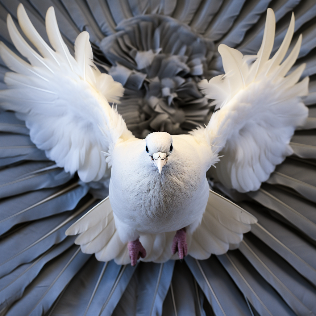 Majestic dove viewed from above