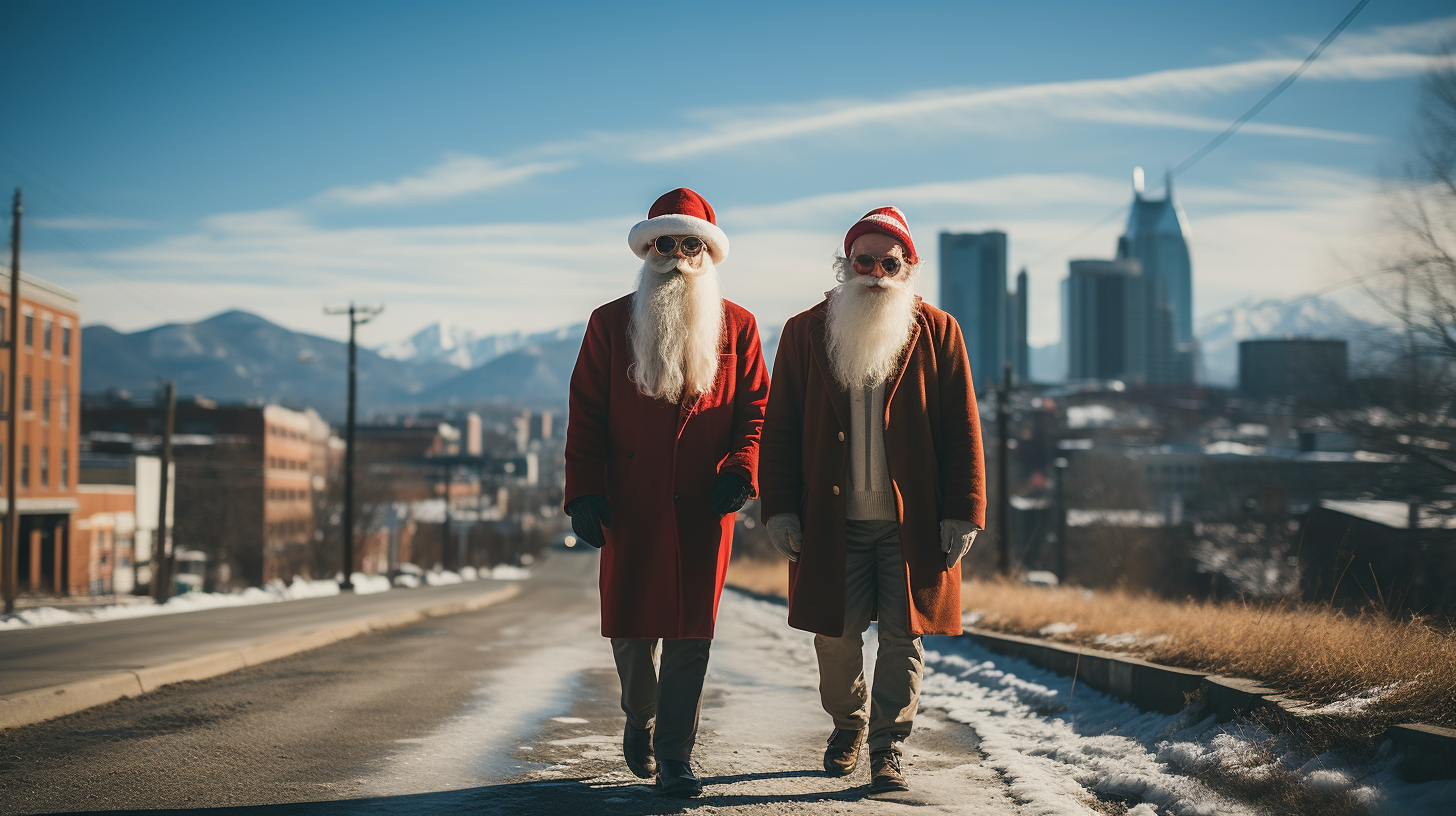 Festive characters in downtown Asheville