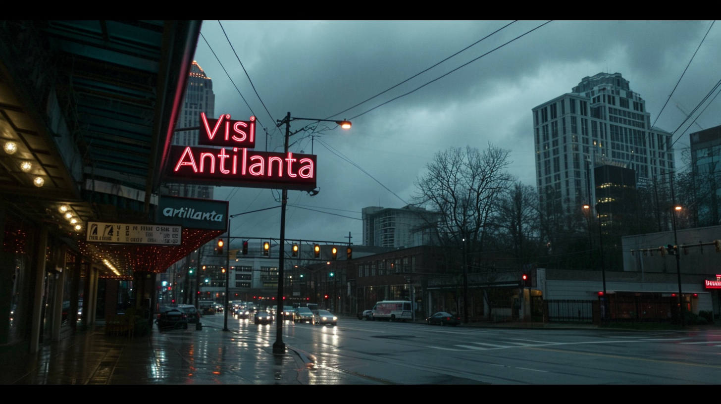 Downtown Atlanta's Rainy Boulevard