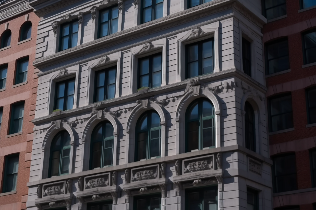 Historic bank building in downtown Boston