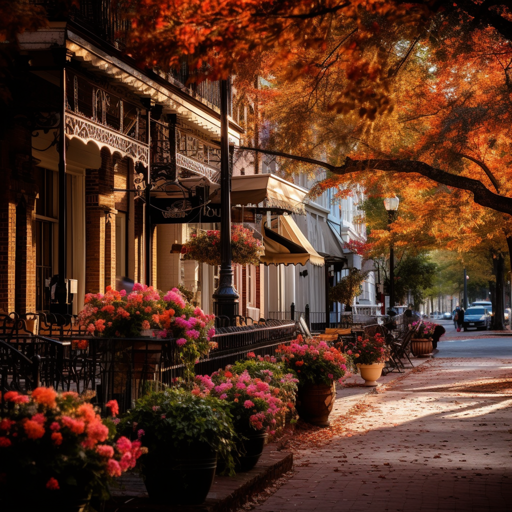 Charming fall scene in South Carolina