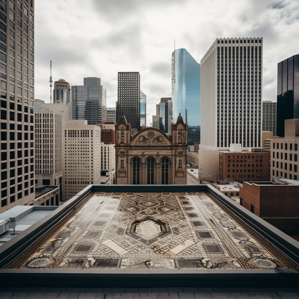 Downtown Dallas rooftop view