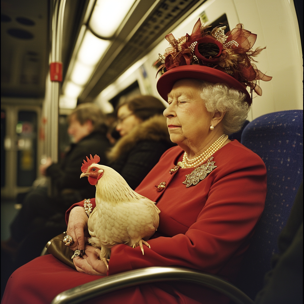 Dozing Queen with Alert Hen at Midnight