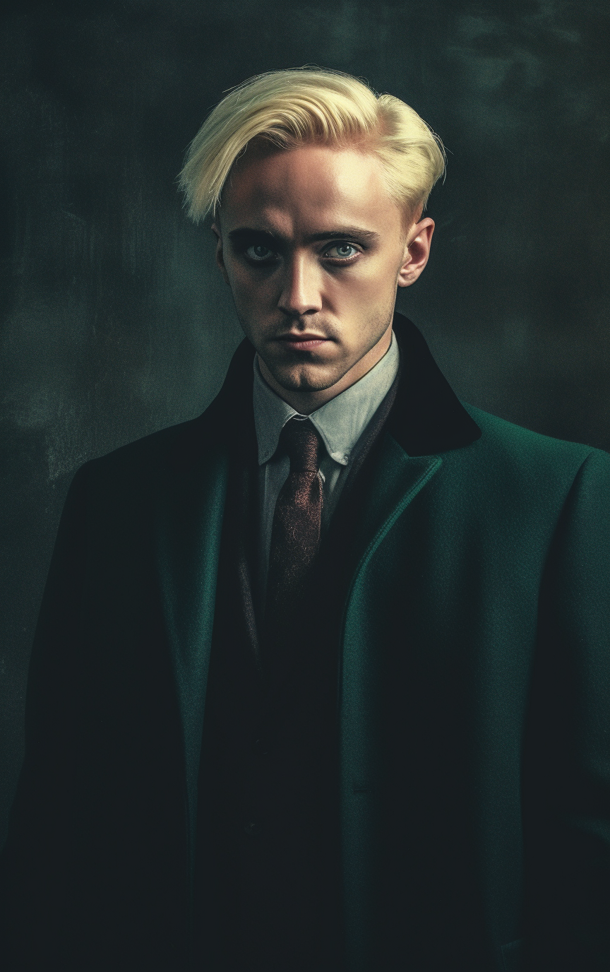 Realistic photography of Draco Malfoy and Tom Felton