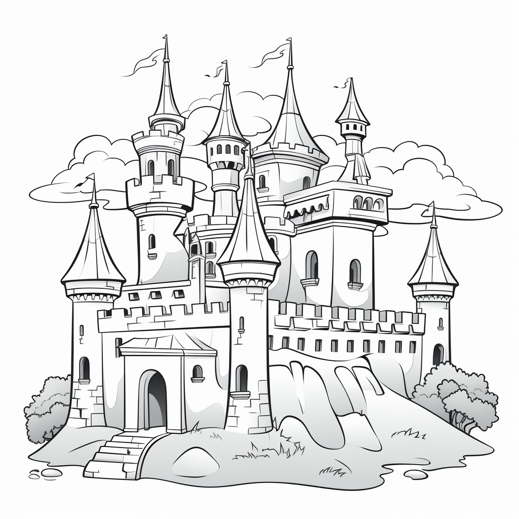 Dracula's Castle Coloring Page