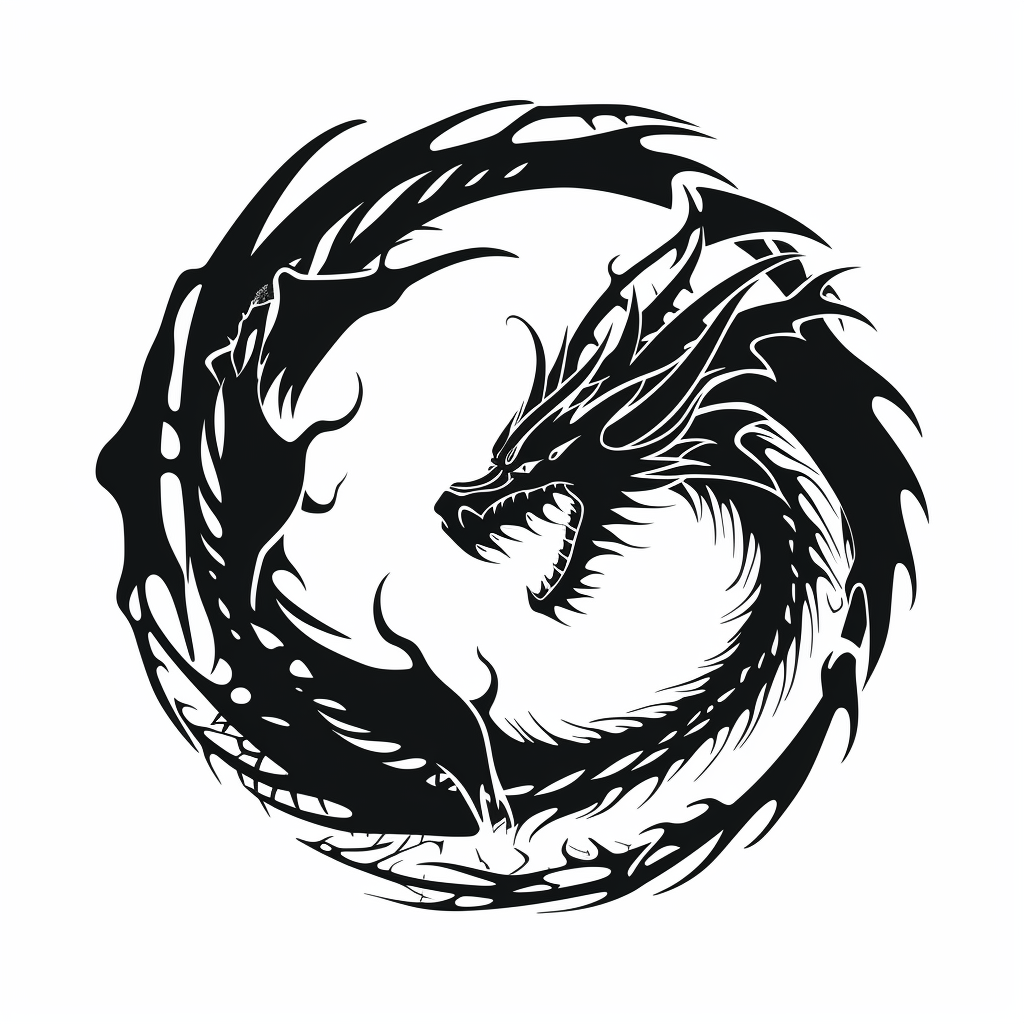 Dragon Circle on White Background