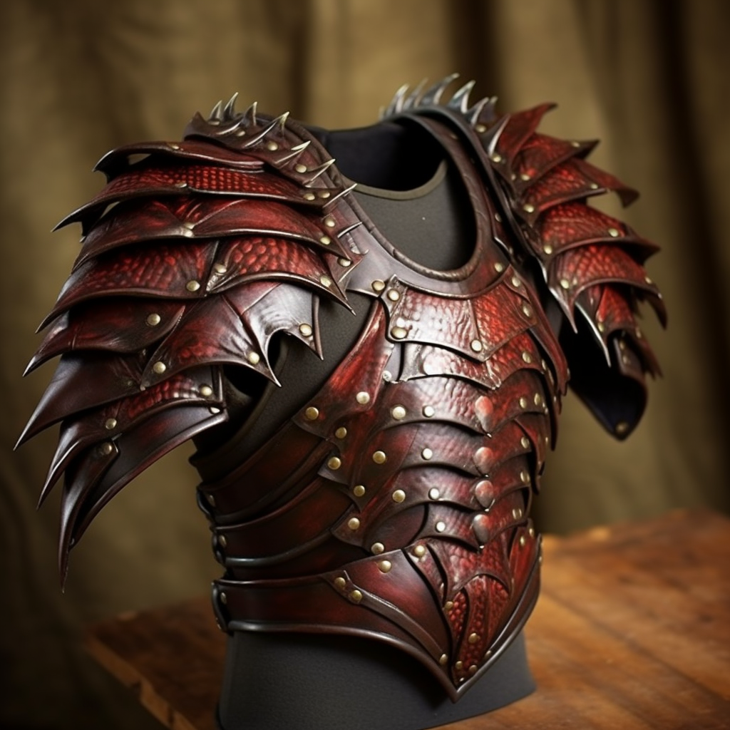 Medieval leather shoulder pad with dragon claws design