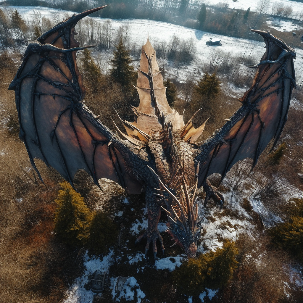 Dragon seen by drone