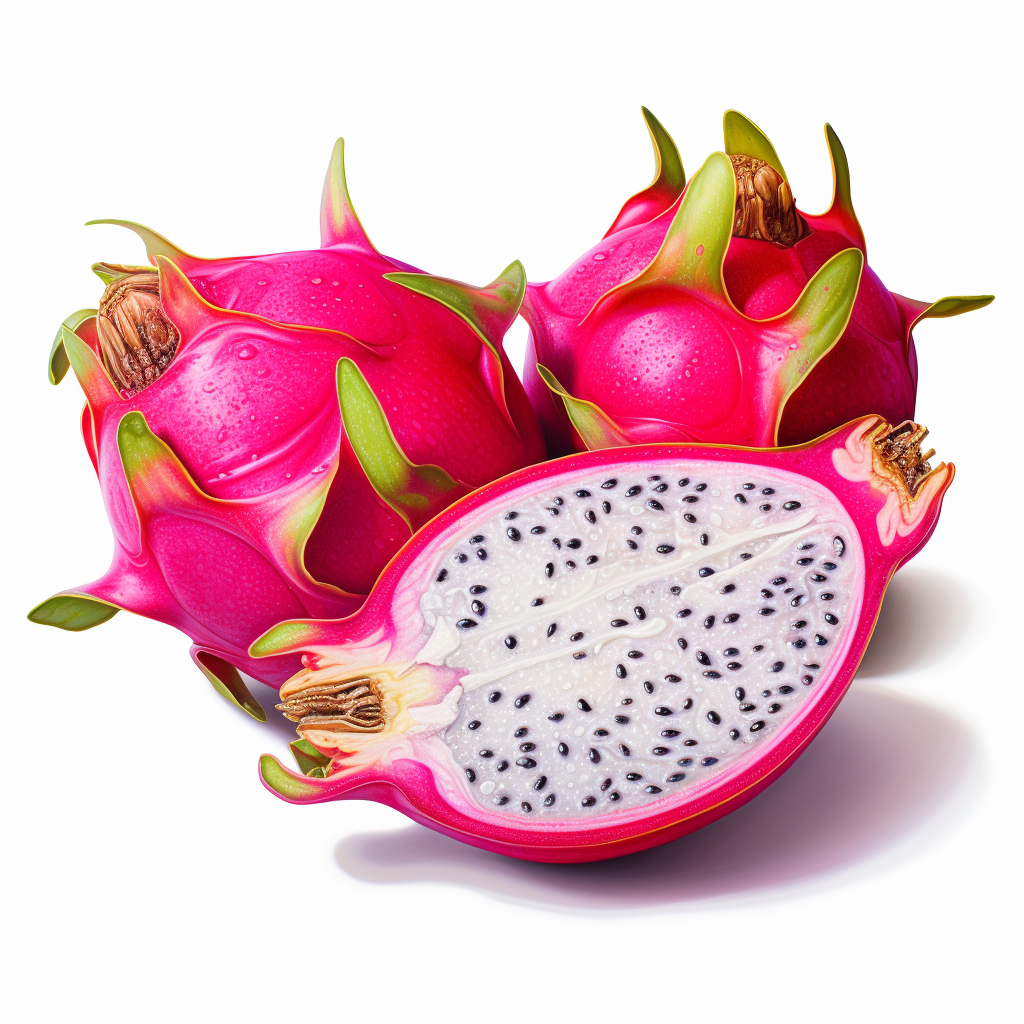 Dragon Fruit and Acai Berries Closeup