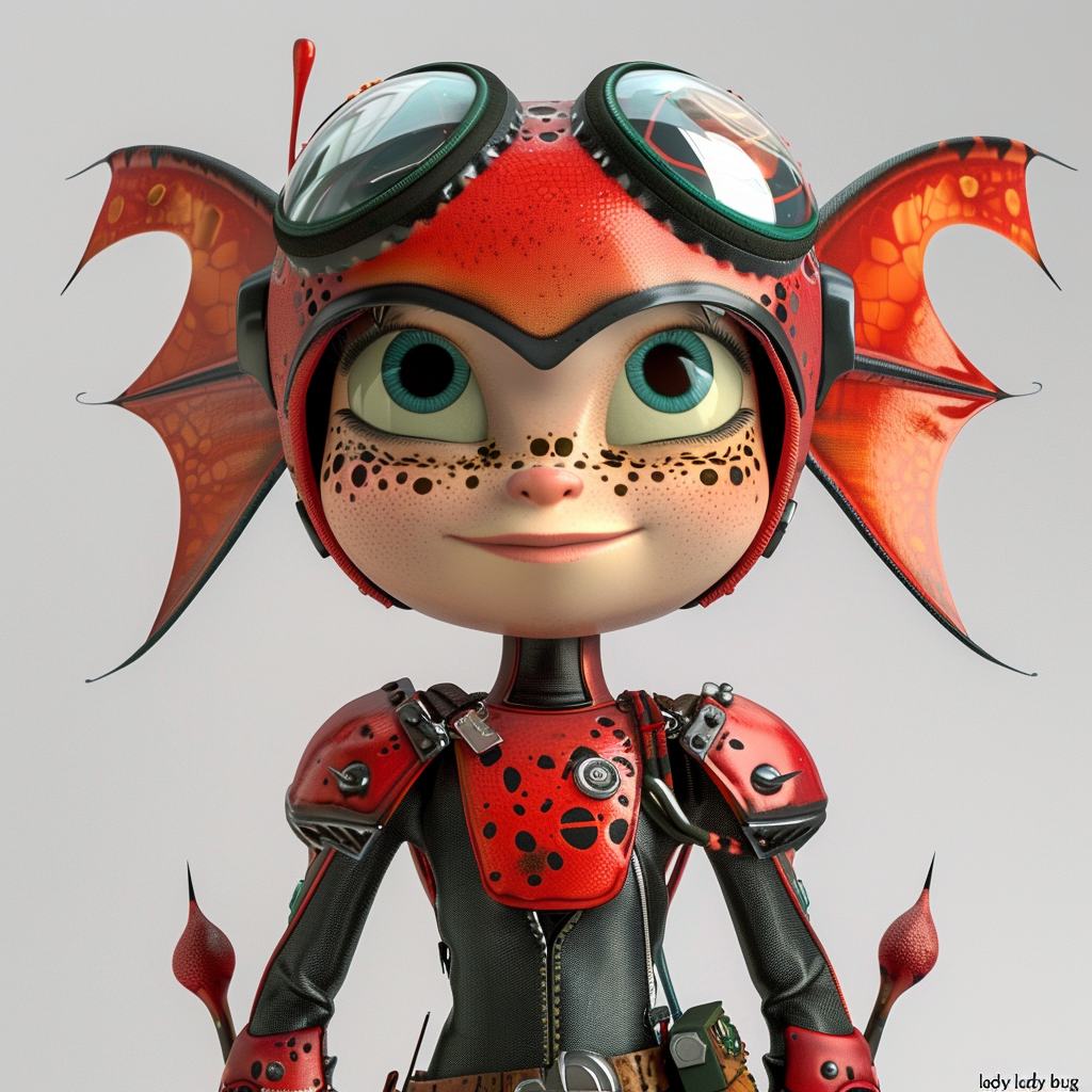 Dragon girl superhero with helmet