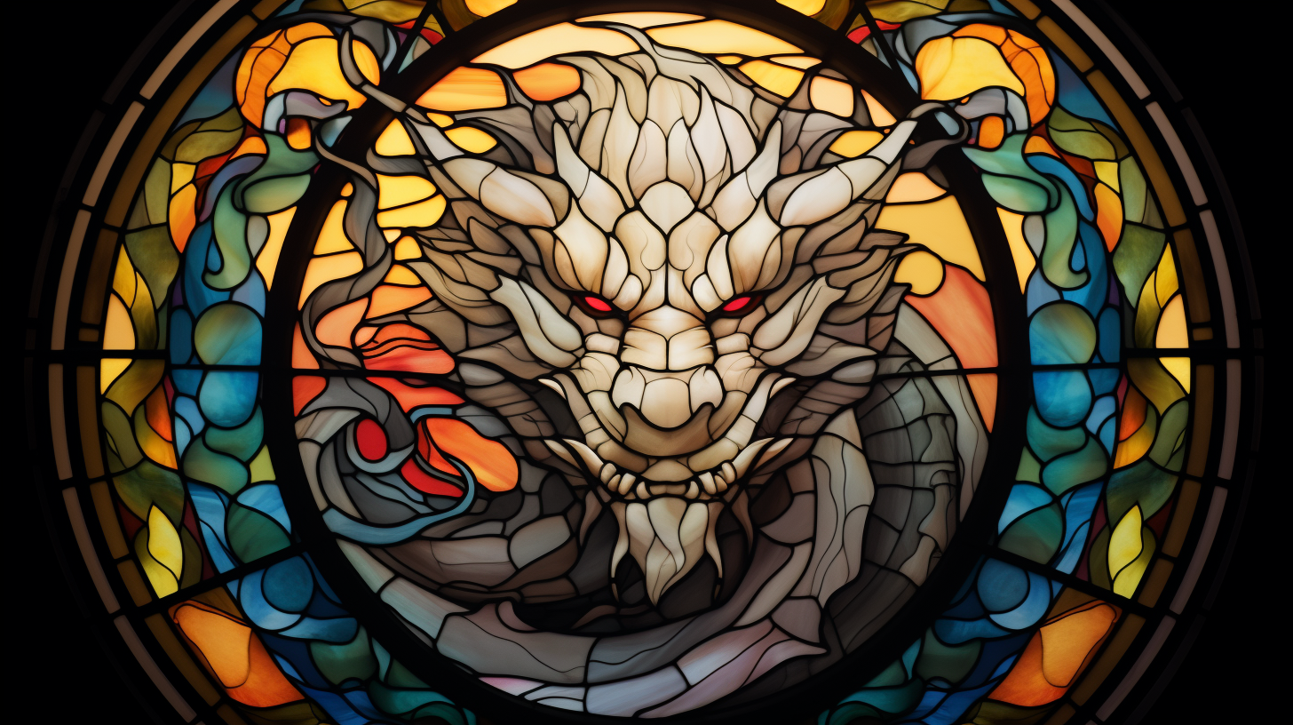 Majestic Dragon God Stained Glass