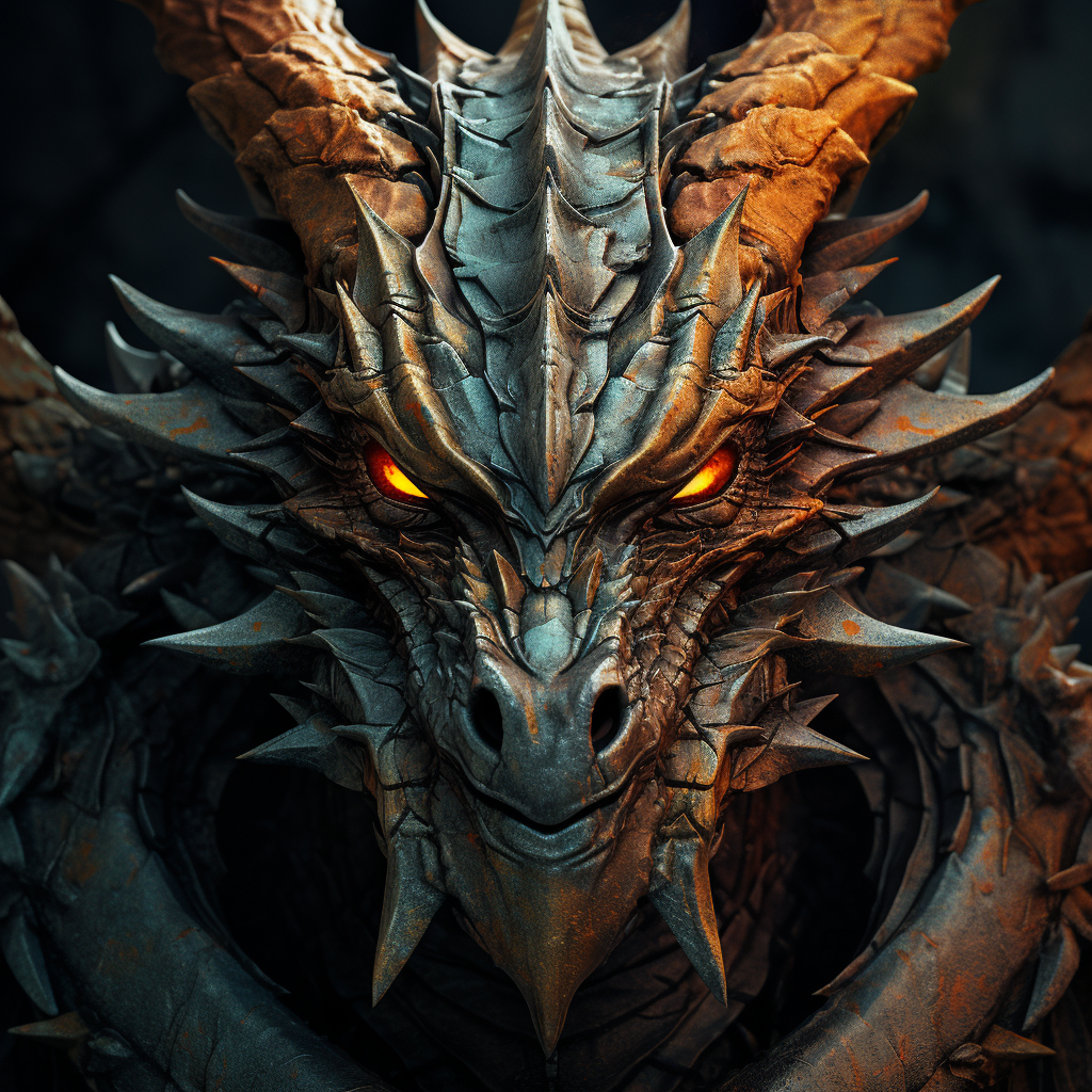 Dragon head facing camera